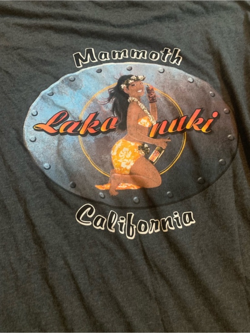 Mammoth California Laka Nuki Lakanuki Graphic Tee Top T-shirt Large